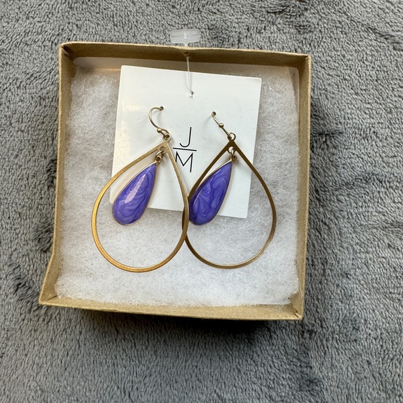 Jill Michael Lexa Stone Drop Earrings Gold Tone Teardrop Lightweight Dangle NEW - Picture 1 of 6
